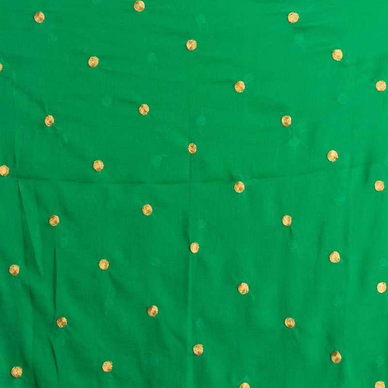 themilestocks Woman's Embroidered Chiffon Dupatta Scarf Shawl Wrap Soft Indian Bridal Wedding - Green 2 - Image 2